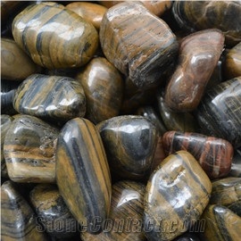 Natural Yellow Striped Tiger Eyes Pebble Stone Highly Polished,River Stone
