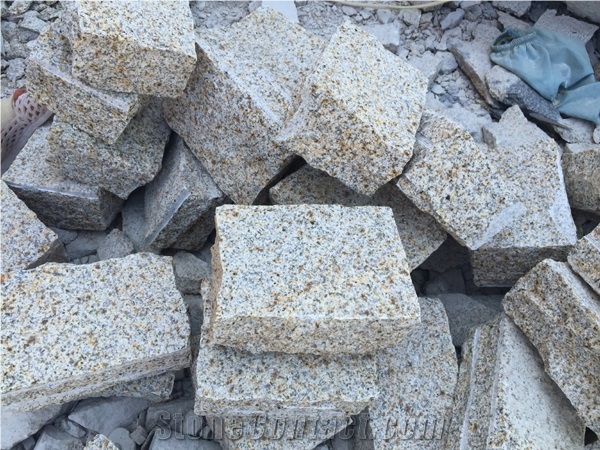 G682 Sunset Gold Rust Granite Cube Stone/Cobble Stone for Pavers /Paverment Stepping Way