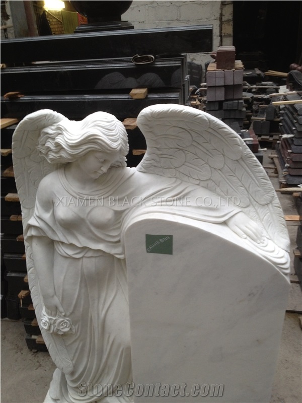 China Galaxy White Granite Angel Monuments & Tombstones,Headstones,Gravestone for Europe/America/Russia/Poland/France Style