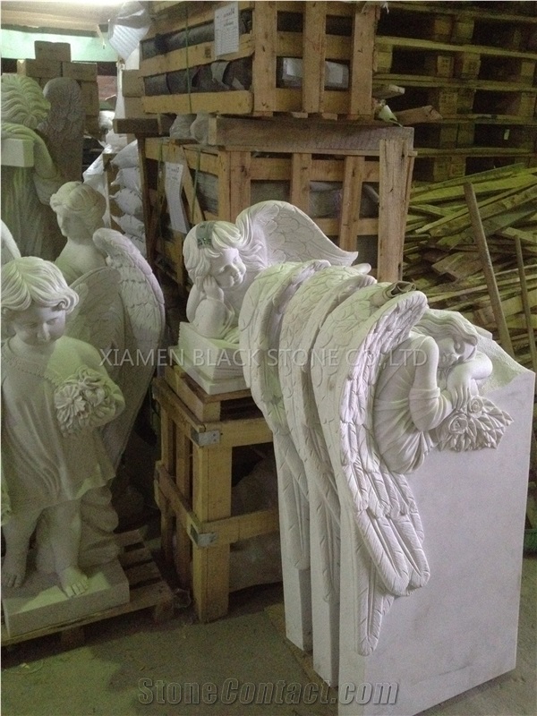 China Galaxy White Granite Angel Monuments & Tombstones,Headstones,Gravestone for Europe/America/Russia/Poland/France Style