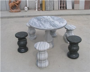 China Granite Table and Bench, Garden Table and Bench,Outdoor Table and Bench, G603 Grey Granite Garden Tables