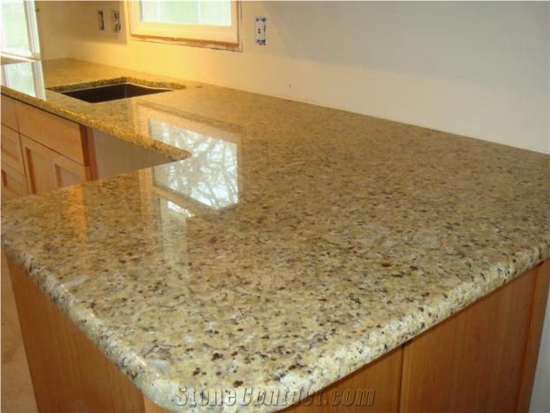 Giallo Cecilia Granite Kitchen Countertops Brazil Yellow Granite
