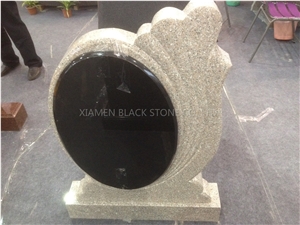 Grey G603 with shanxi black Absolute Black Granite Tombstones,flower monuments,heart headstones,carving memorials & gravestone