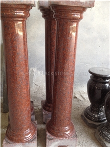 Indian Red Granite Cylinder/Palliar/Vases, Urns& Bench for the Monuments,Tombstones,Headstones,Gravestone