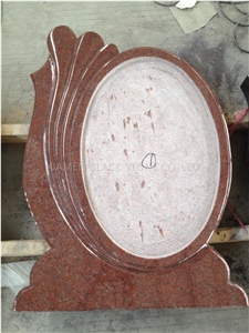 Indian red granite heart with flower monuments, tombstones, gravestone,headstones,