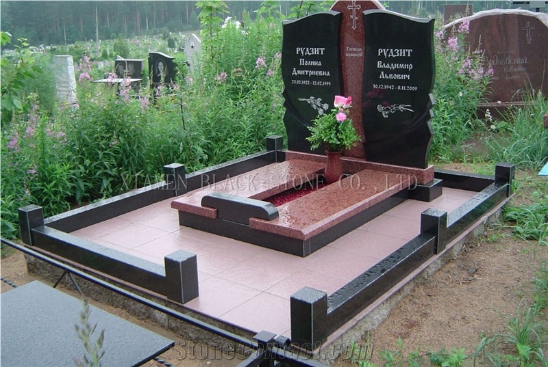 Indian Red,Hebei Black,Shanxi Black Granite Tombstones, Monuments, Headstones, Double Monuments,Russia Style,Western Style