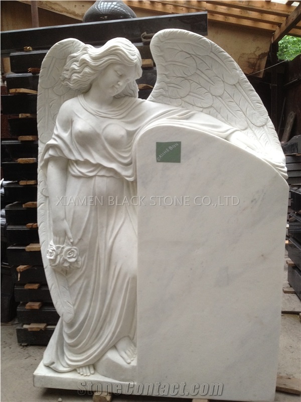 Shanxi Black Granite Angel Heart Tombstones, Heart Monuments, Heart Headstone, Baby Angel