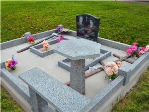 Shanxi Black Granite Double Monuments,Family Tombstones,Memorials,Headstones,Gravestone