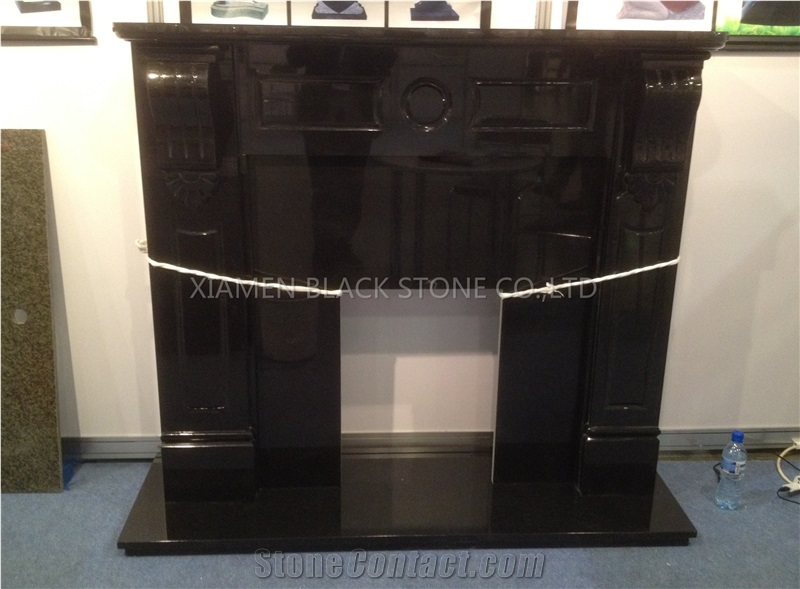 Shanxi Black Granite Fireplace in Our Showroom