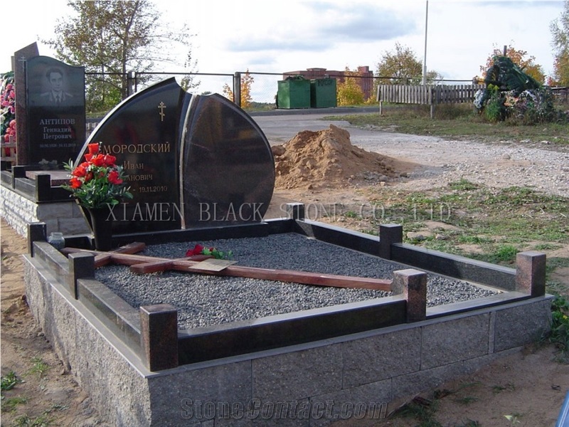 Shanxi Black Granite Tombstones, Monuments, Headstones, Gravestones,Russia Style
