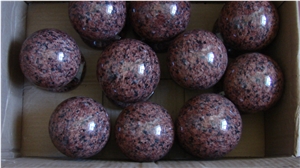 Balls from Granite Grey Ukraine, Maple Red and Gabbro