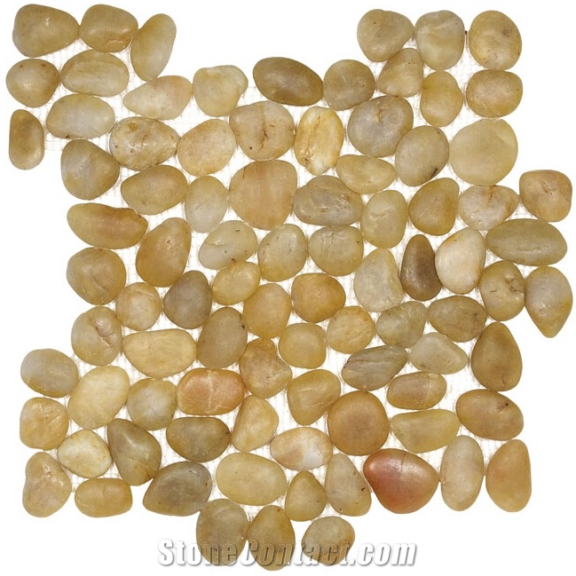 Yellow Marble Pebble Polished,Pebble Stone,Pebble Paving Stone