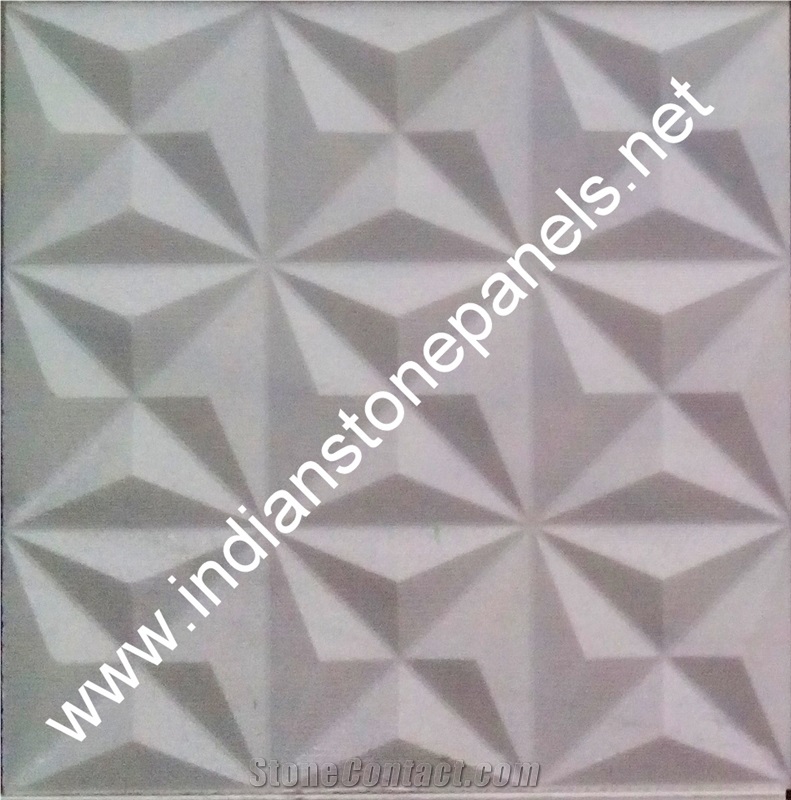 Cnc Wall Panels, White India Marble Wall Panels