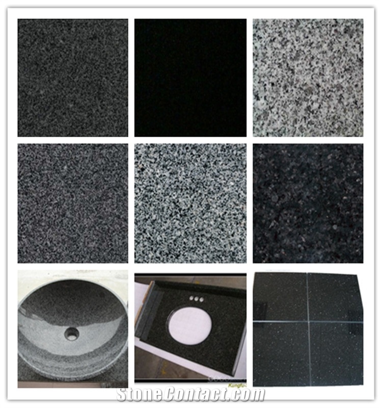 2015 New Cheap Black Granite Slabs & Tiles, China Black Granite