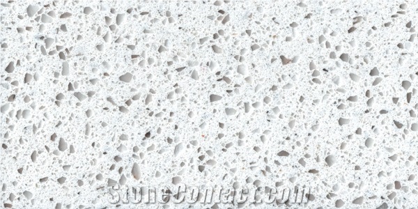 White Artificial Stone Arctic Frost Quartz Stone Nv3040