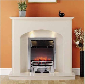 Pure White Marble Fireplace