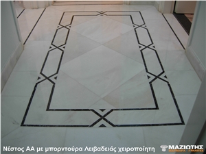 Nestos White Marble Floor Pattern, White Greece Marble Covering Tiles