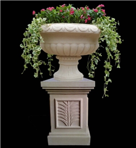 Artificial Beige Sandstone Flower Pots