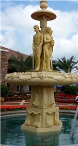 Beige Sandstone Sculptured Fountains