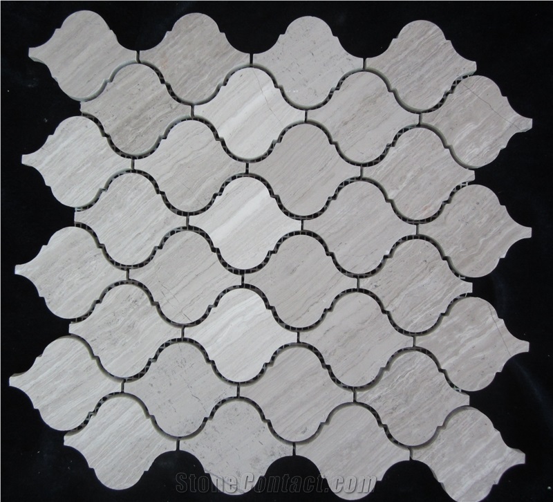 Grey Wooden Vein Hexagon Mosaic Pattern Tiles,Wood Grain Marble Wall Bathroom Floor Polished Mosaic Tile Interior Stone