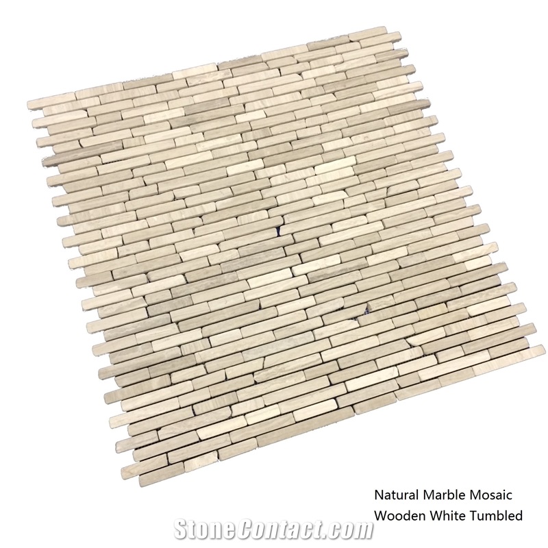 Grey Wooden Vein Marble Mosaic Pattern,Tundra Gray Wood Grain Marble Basketweave Wall Floor Mosaic Covering for Bathroom-Gofar
