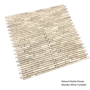Grey Wooden Vein Marble Mosaic Pattern,Tundra Gray Wood Grain Marble Basketweave Wall Floor Mosaic Covering for Bathroom-Gofar