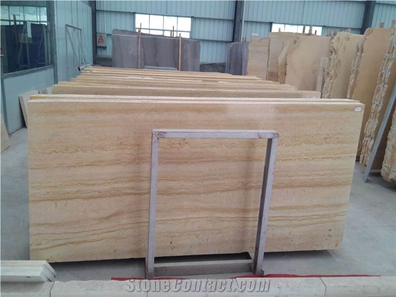 Imperial Yellow Wooden Vein Marble Slabs Tiles, Wood Grain Marble Tile Cut to Size for Villa Interior Wall Cladding,Floor Covering Skirting Pattern-Gofar