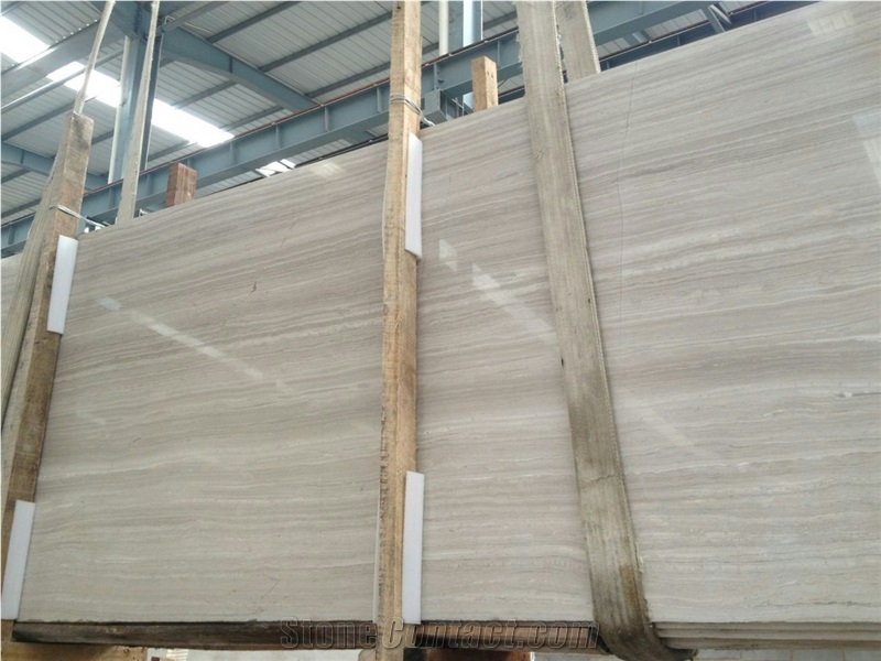 White Wooden Vein Marble Tiles Slabs,Polished China White Marble Panel Villa Interior Wall Cladding,Hotel Floor Covering Skirting for Pattern-Gofar