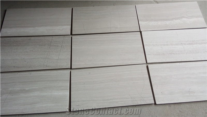 Wooden White Vein Marble Slab, Wood Grain Marble Tiles Vein Cut Cut to Size for Villa Interior Wall Cladding,Hotel Floor Covering Skirting for Pattern-Gofar