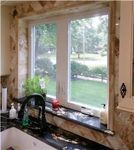 The Splendor Of Honey Onyx - Kitchen Backsplash and Window Surround