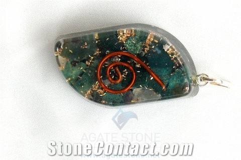 Blood Stone Orgone Eye Pendant, Orgonite Pendants, Healing Crystals
