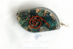 Blood Stone Orgone Eye Pendant, Orgonite Pendants, Healing Crystals