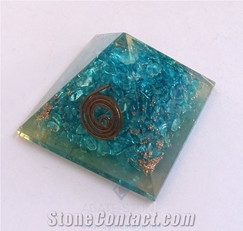 Blue Orgone Energy Chakra Pyramid Orgonite Blue Onyx Pyramid Reiki Healing Crystals Meditation