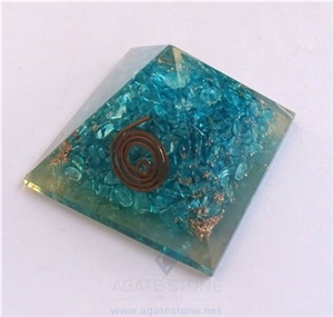 Blue Orgone Energy Chakra Pyramid Orgonite Blue Onyx Pyramid Reiki Healing Crystals Meditation