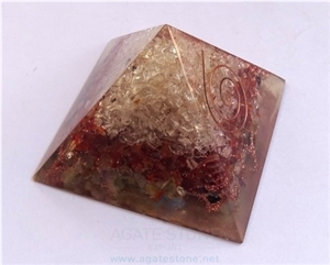 Crystal Carnelian Chakra Stone Orgone Pyramid