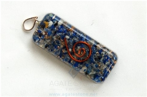 Lapis Lazuli Orgone Long Rectangle Pendant, Orgonite Lapis Gemstone Pendants, Healing New Age Crystals