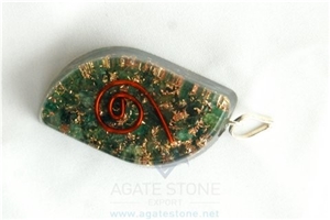 Malachite Orgone Eye Pendant, Orgonite Gesmstone Mica Pendants, Healing Metaphysical Crystals