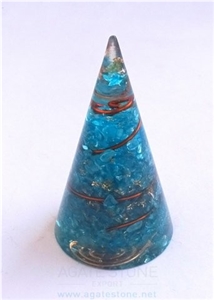 Orgonite Blue Energy Cone Orgone Cone Orgone Healing and Meditaion Crystals
