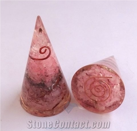 Orgonite Rose Quartz Cone Orgone Pink Quartz Cone Healing Crystals