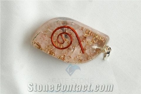Rose Quartz Orgone Eye Pendant, Orgonite Pink Quartz Eye Pendant, Healing New Age Crystals