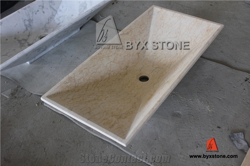 Beige Marble Stone Bathroom Sink / Washbasin / Kitchen Sink, Beige Marble Sinks & Basins