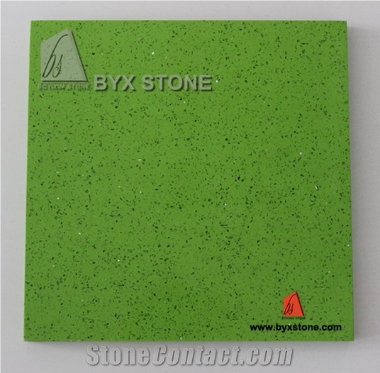 Green Crystal Artificial Stone Quartz / Tile / Slab / Countertop