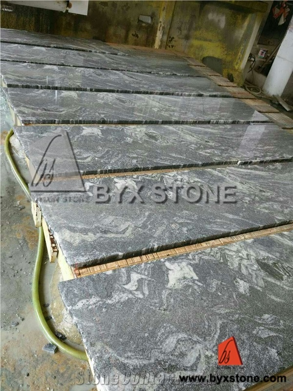 Nero Santiago Granite Slabs, China Grey Granite