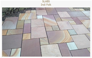 Indi Folk Sandstone Pavement Pattern Slabs