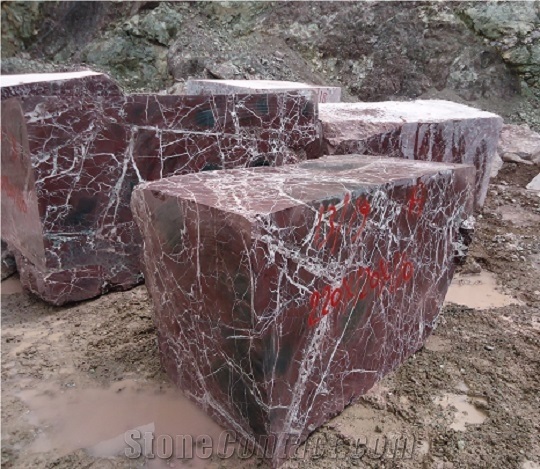 Turkish Block Rosso Lepanto Marble, Pink Marble Blocks