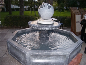 King Blue Stone Marble Fountain, Black Marble Turkey Fountain