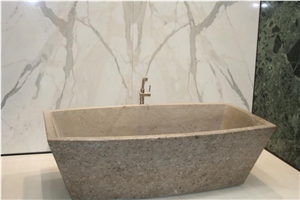 Limestone Solid Stone Bath Tub