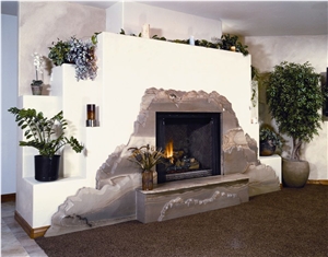 Sandalwood Stone Clef Fireplace Surround