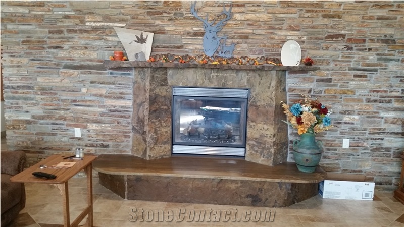 Sandalwood Stone Clef Fireplace Surround