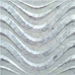 3d White Carrara Marble Wall Coverings Panel,Bianco Carrara Marble 3d Wall Panels
